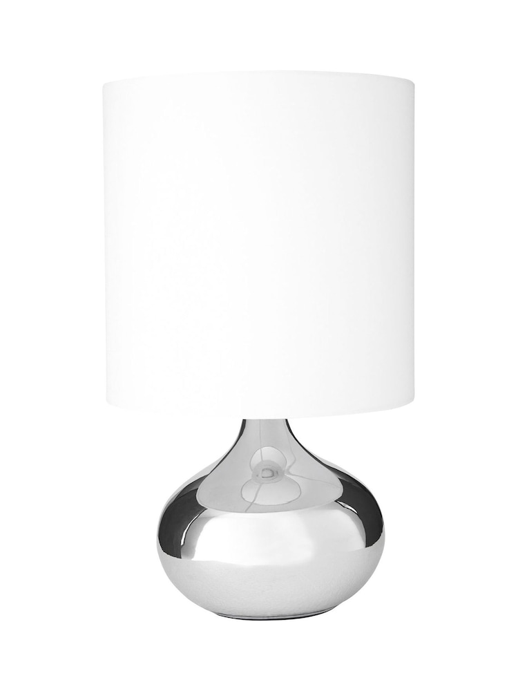 Interiors by Premier Silver Niko White Fabric Shade Table Lamp - Image 1 of 1