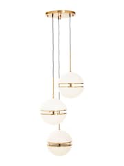 Fifty Five South Brass Abira 3 Ball Pendant Ceiling Light - Image 3 of 4