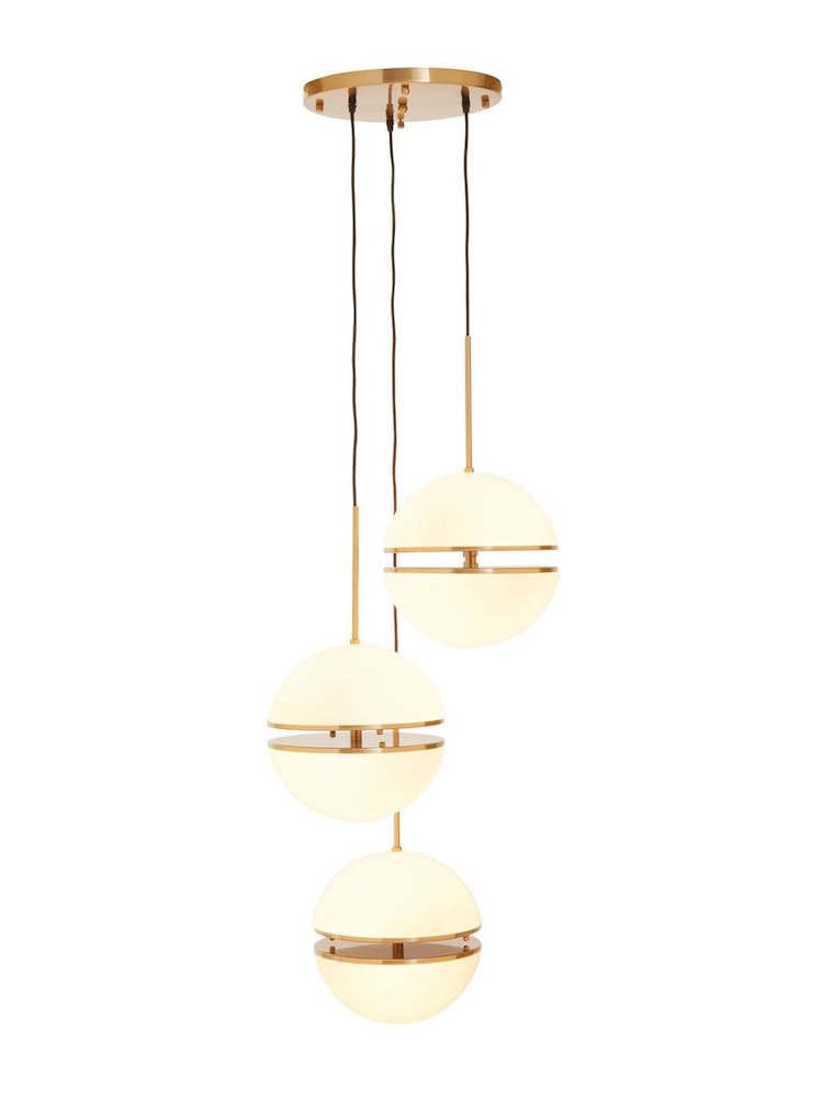 Fifty Five South Brass Abira 3 Ball Pendant Ceiling Light - Image 4 of 4