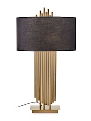 Fifty Five South Black Impero Table Lamp with Linen Shade - Image 2 of 4