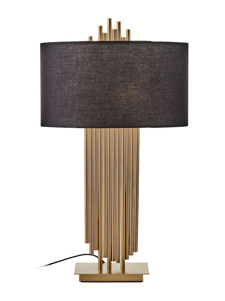 Fifty Five South Black Impero Table Lamp with Linen Shade - Image 2 of 4 Fifty Five South Black Impero Table Lamp with Linen Shade - Image 2 of 4