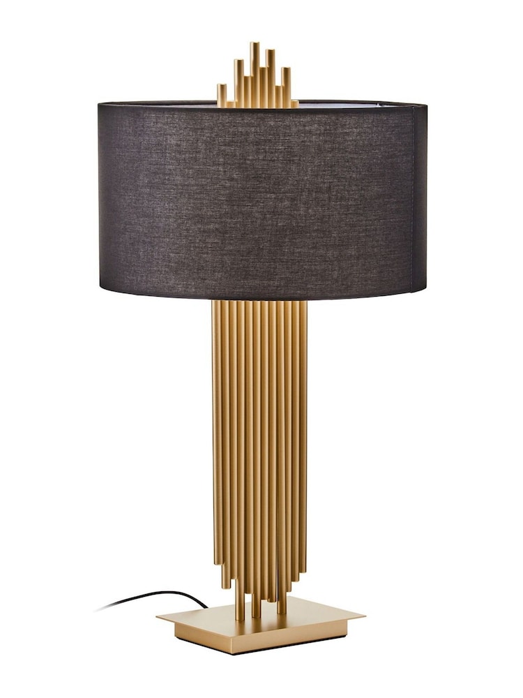 Fifty Five South Black Impero Table Lamp with Linen Shade - Image 4 of 4 Fifty Five South Black Impero Table Lamp with Linen Shade - Image 4 of 4