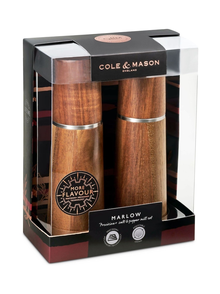 Cole & Mason Natural Acacia Marlow Beech Salt & Pepper Mill Set - Image 5 of 5