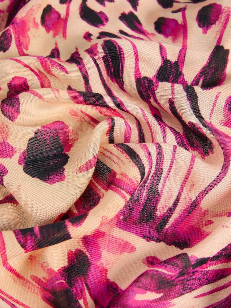Lipsy Pink Animal Lightweight Printed Scarf - Image 3 of 3