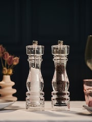 Cole & Mason Clear Large London Acrylic Salt Pepper Mill Set 220mm - Image 1 of 4