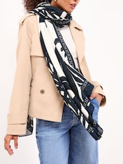 Lipsy Mono Floral Lightweight Printed Scarf - Image 1 of 3