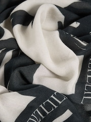 Lipsy Mono Floral Lightweight Printed Scarf - Image 3 of 3