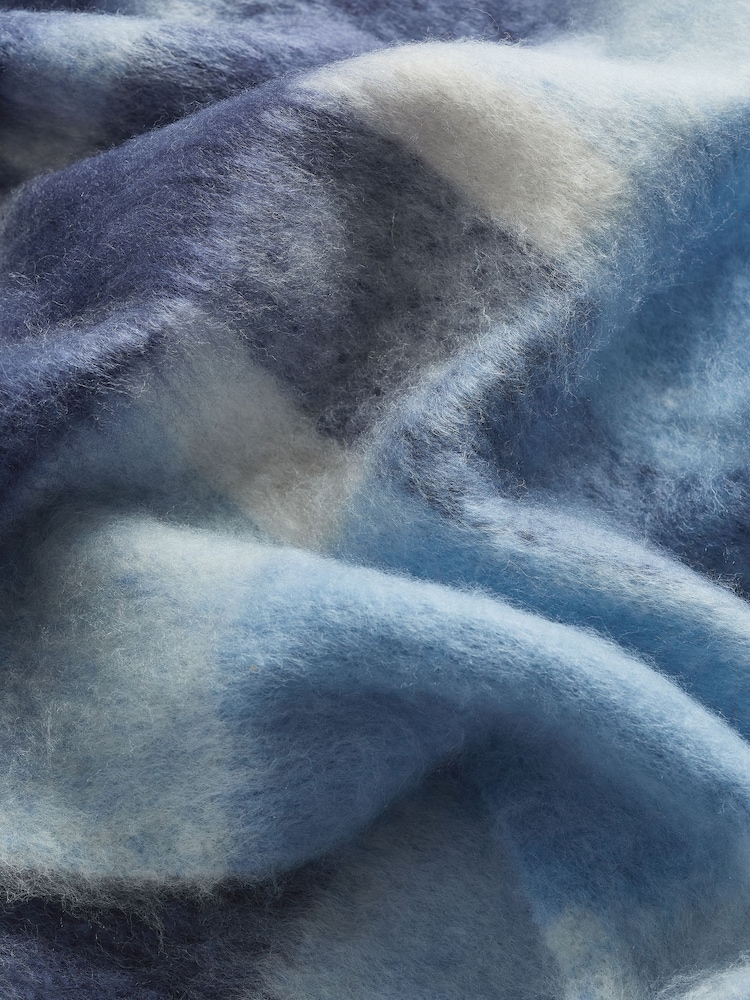 Lipsy Blue Check Cosy Brushed Scarf - Image 2 of 3