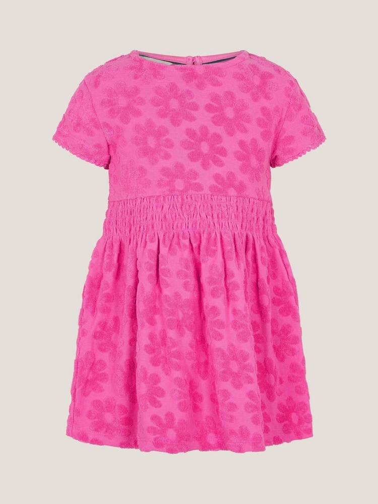 Monsoon Pink Baby Flower Towelling 100% Cotton Dress - Image 2 of 4 Monsoon Pink Baby Flower Towelling 100% Cotton Dress - Image 2 of 4