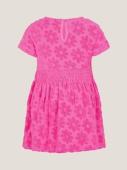 Monsoon Pink Baby Flower Towelling 100% Cotton Dress - Image 3 of 4