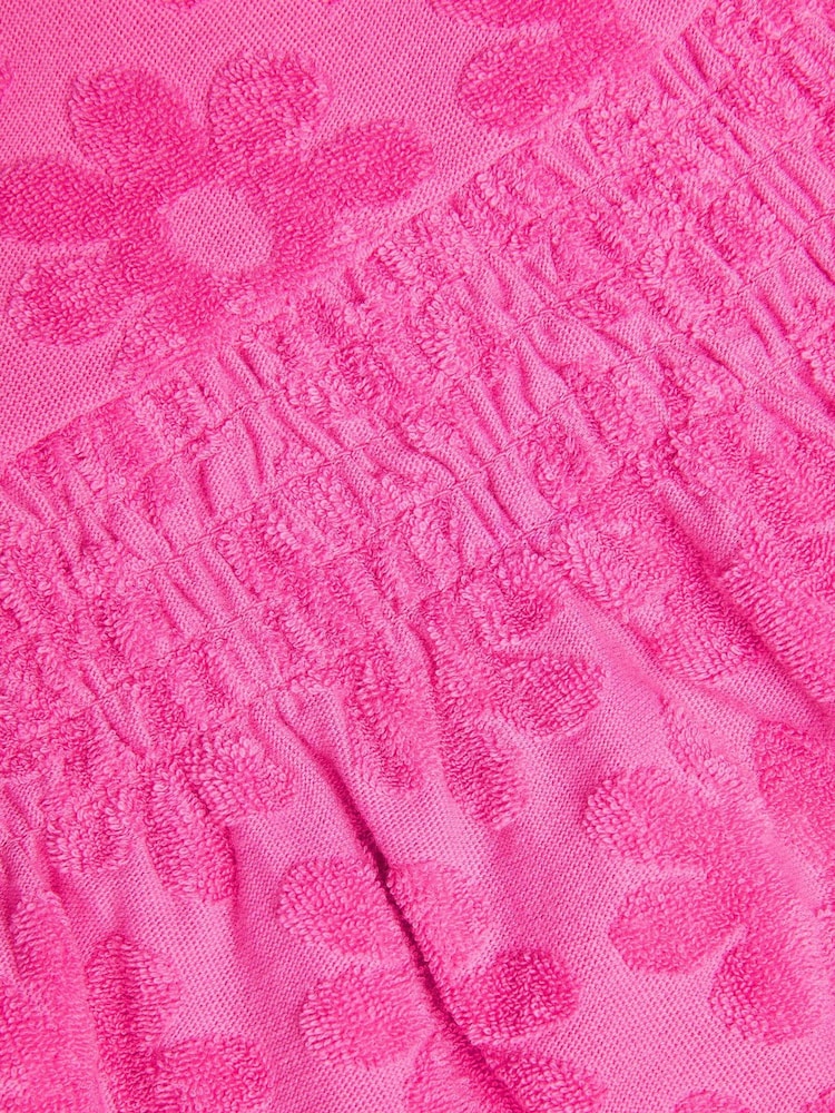 Monsoon Pink Baby Flower Towelling 100% Cotton Dress - Image 4 of 4 Monsoon Pink Baby Flower Towelling 100% Cotton Dress - Image 4 of 4