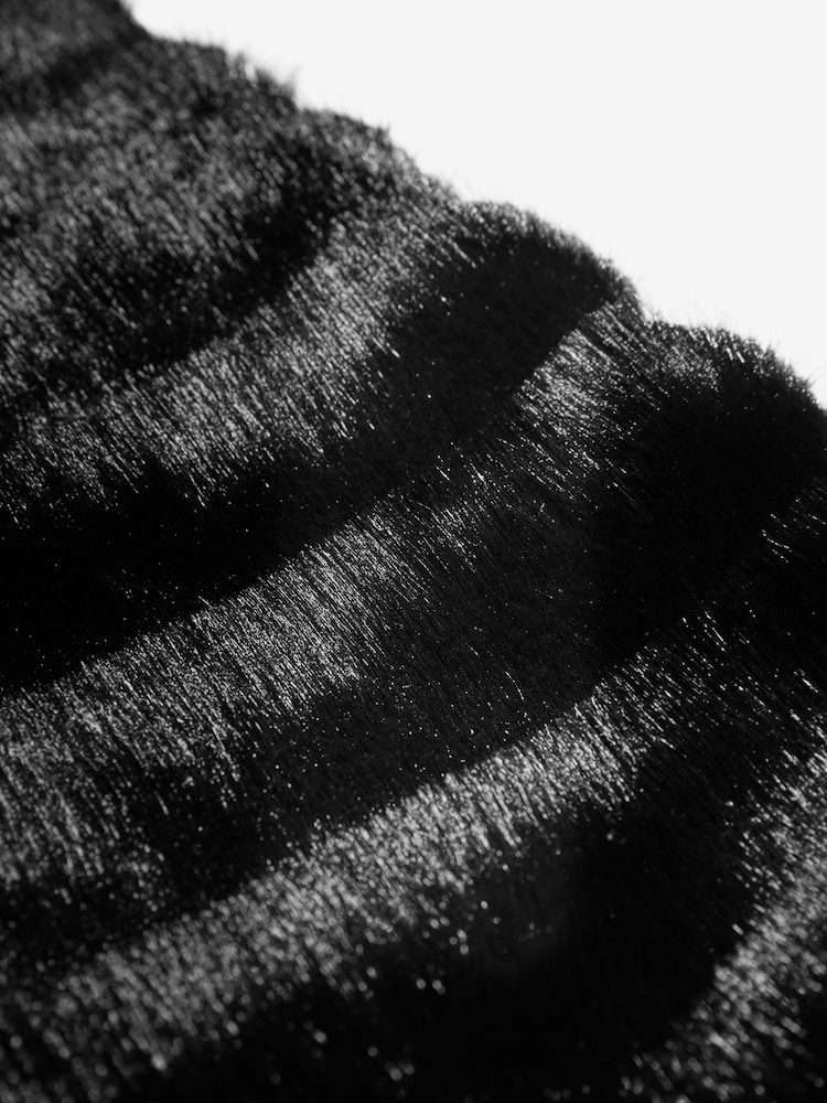 Lipsy Black Faux Fur Scarf - Image 2 of 3