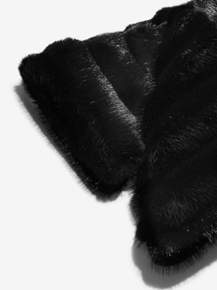 Lipsy Black Faux Fur Scarf - Image 3 of 3