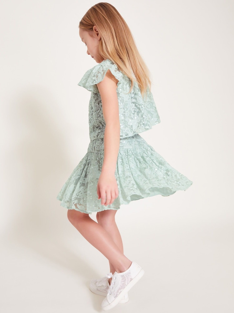Monsoon Green Thea Sequin Lace Skirt - Image 1 of 1 Monsoon Green Thea Sequin Lace Skirt - Image 1 of 1