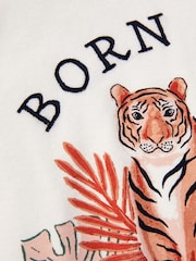 Monsoon White Born Wild Tiger Print 100% Cotton T-Shirt - Image 4 of 4