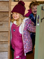 JoJo Maman Bébé Dark Purple Cosy Pom Pom Rib Hat - Image 2 of 3