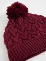 JoJo Maman Bébé Berry Embroidered Cable Hat - Image 8 of 8