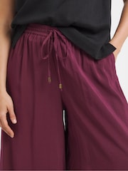 Simply Be Red Wide Fit Extreme Wide Leg Trim Detail Trousers - Image 3 of 5
