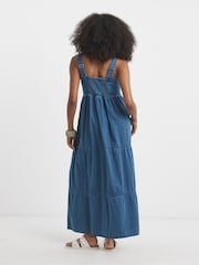 Simply Be Blue Rick Rack Midaxi Denim Sundress - Image 2 of 4
