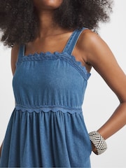 Simply Be Blue Rick Rack Midaxi Denim Sundress - Image 3 of 4