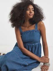 Simply Be Blue Rick Rack Midaxi Denim Sundress - Image 4 of 4
