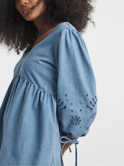 Simply Be Cut Work Mini Denim Smock Dress - Imagen 5 de 6