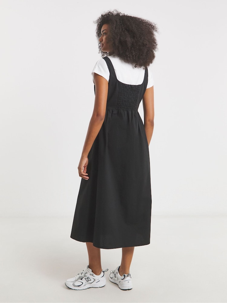 Negro - Simply Be 100% Cotton Cargo Notch Neck Apron Midi Dress - Imagen 2 de 4 Negro - Simply Be 100% Cotton Cargo Notch Neck Apron Midi Dress - Imagen 2 de 4