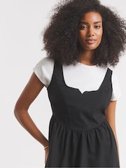 Negro - Simply Be 100% Cotton Cargo Notch Neck Apron Midi Dress - Imagen 3 de 4