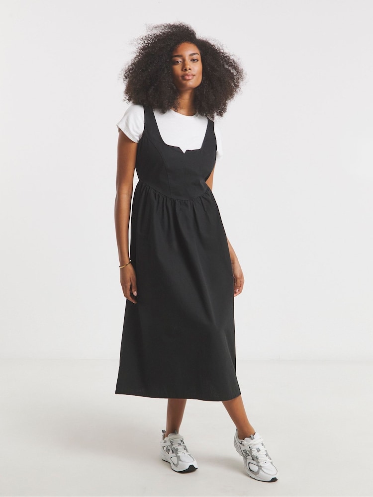 Negro - Simply Be 100% Cotton Cargo Notch Neck Apron Midi Dress - Imagen 4 de 4 Negro - Simply Be 100% Cotton Cargo Notch Neck Apron Midi Dress - Imagen 4 de 4