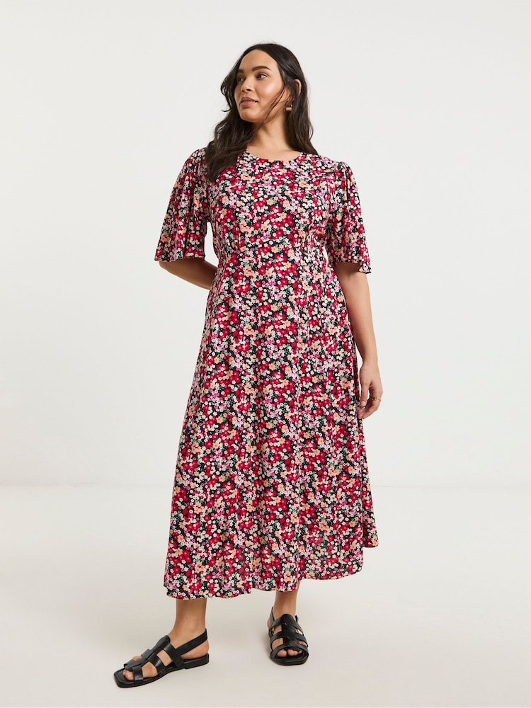 Simply Be Pink Midi Dress - Image 1 of 4