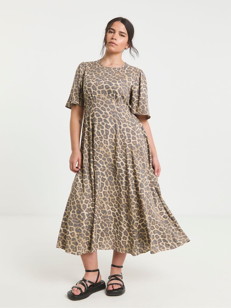 Simply Be Animal Midi Dress - Image 1 of 4