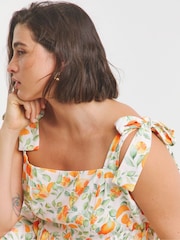 Simply Be Cream Tie Strap Midi Dress - Image 4 of 4
