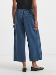 Simply Be Blue Lightweight Denim Cropped Wide Leg Jeans - Image 2 of 4