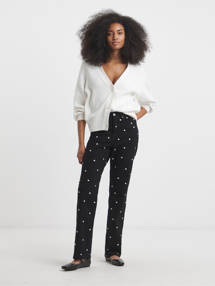 Simply Be Embroidered Denim Straight Leg Jeans - Bild 1 von 4