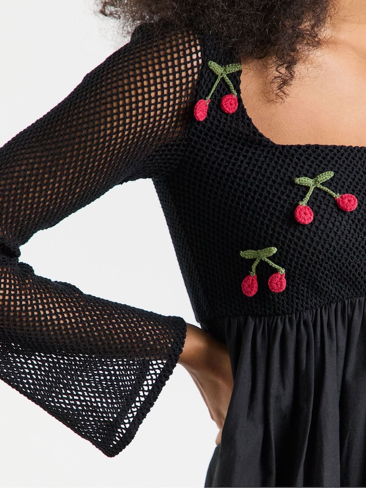 Simply Be Embroidered Crochet Skater Dress - Imagen 3 de 3 Simply Be Embroidered Crochet Skater Dress - Imagen 3 de 3