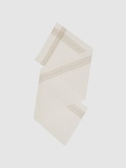 Reiss Cream Vivienne Wool-Cashmere Textured Scarf - Image 1 of 5