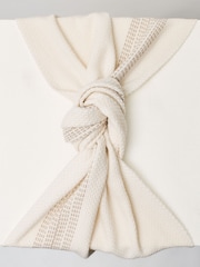 Reiss Cream Vivienne Wool-Cashmere Textured Scarf - Image 6 of 8