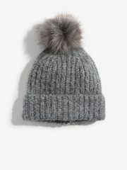 Love & Roses Grey Cosy Pom Hat - Image 3 of 5