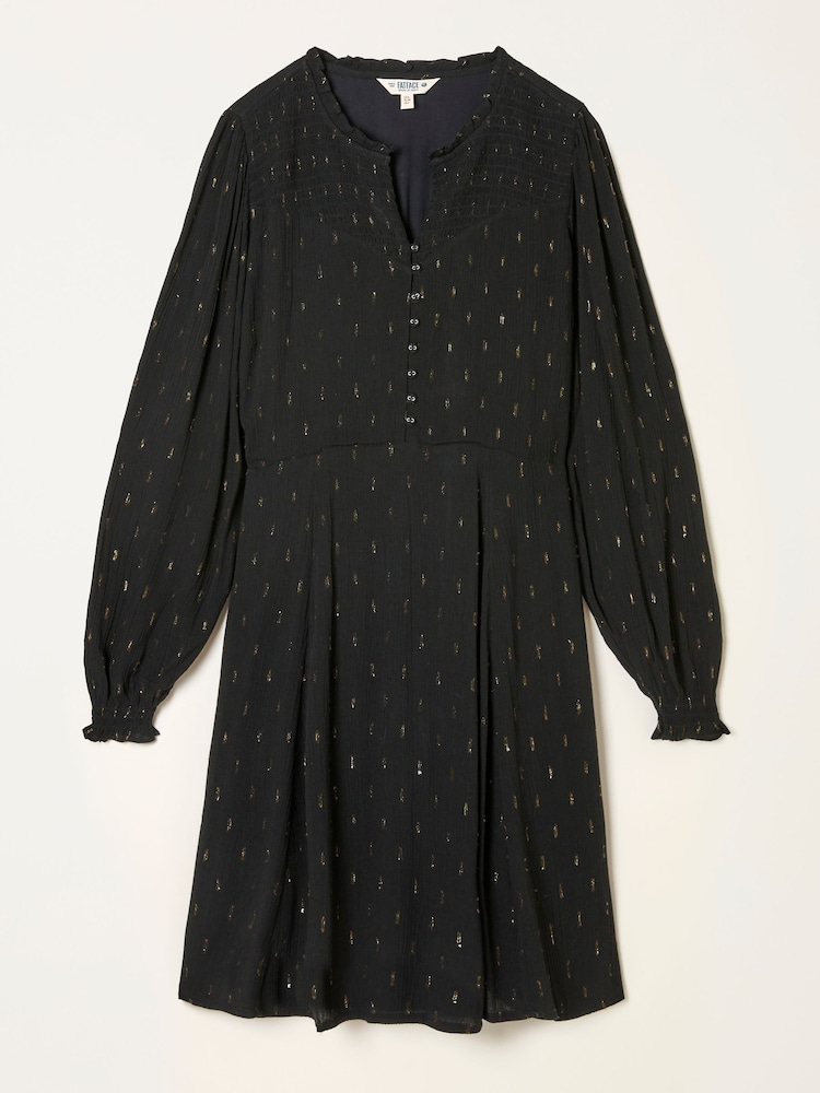 FatFace Jesse Black Petite Metallic Dress - Image 5 of 5