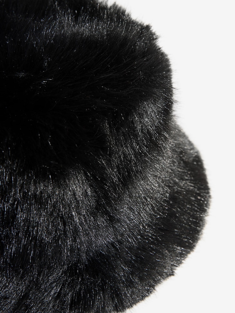 Friends Like These Black Faux Fur Bucket Hat - Image 4 of 4