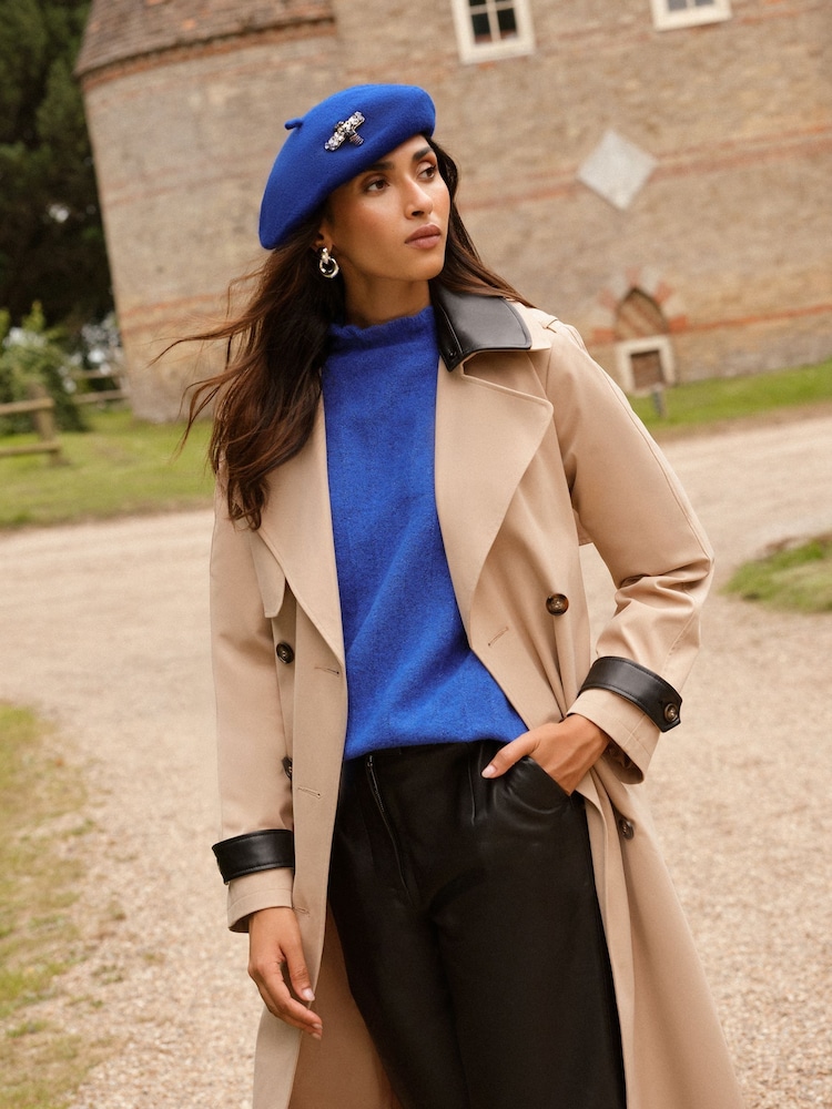 Love & Roses Blue Embellished Beret Hat - Image 2 of 5