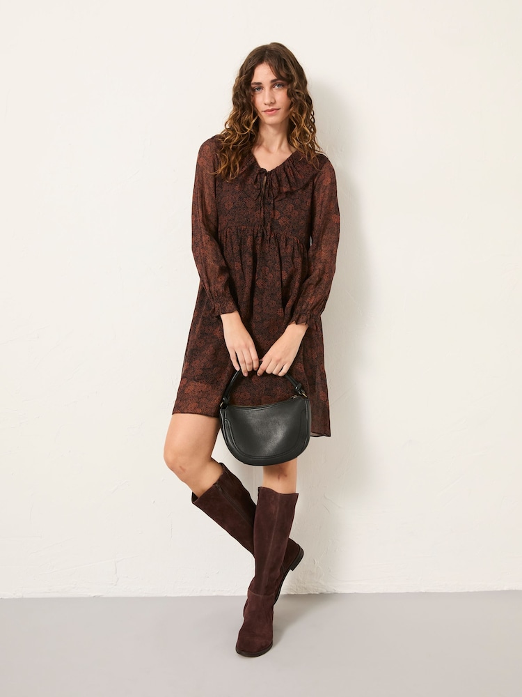 FatFace Bella Black Circle Floral Petite Dress - Image 1 of 5 FatFace Bella Black Circle Floral Petite Dress - Image 1 of 5