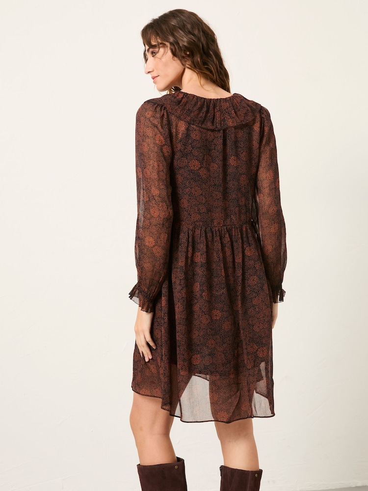 FatFace Bella Black Circle Floral Petite Dress - Image 2 of 5 FatFace Bella Black Circle Floral Petite Dress - Image 2 of 5