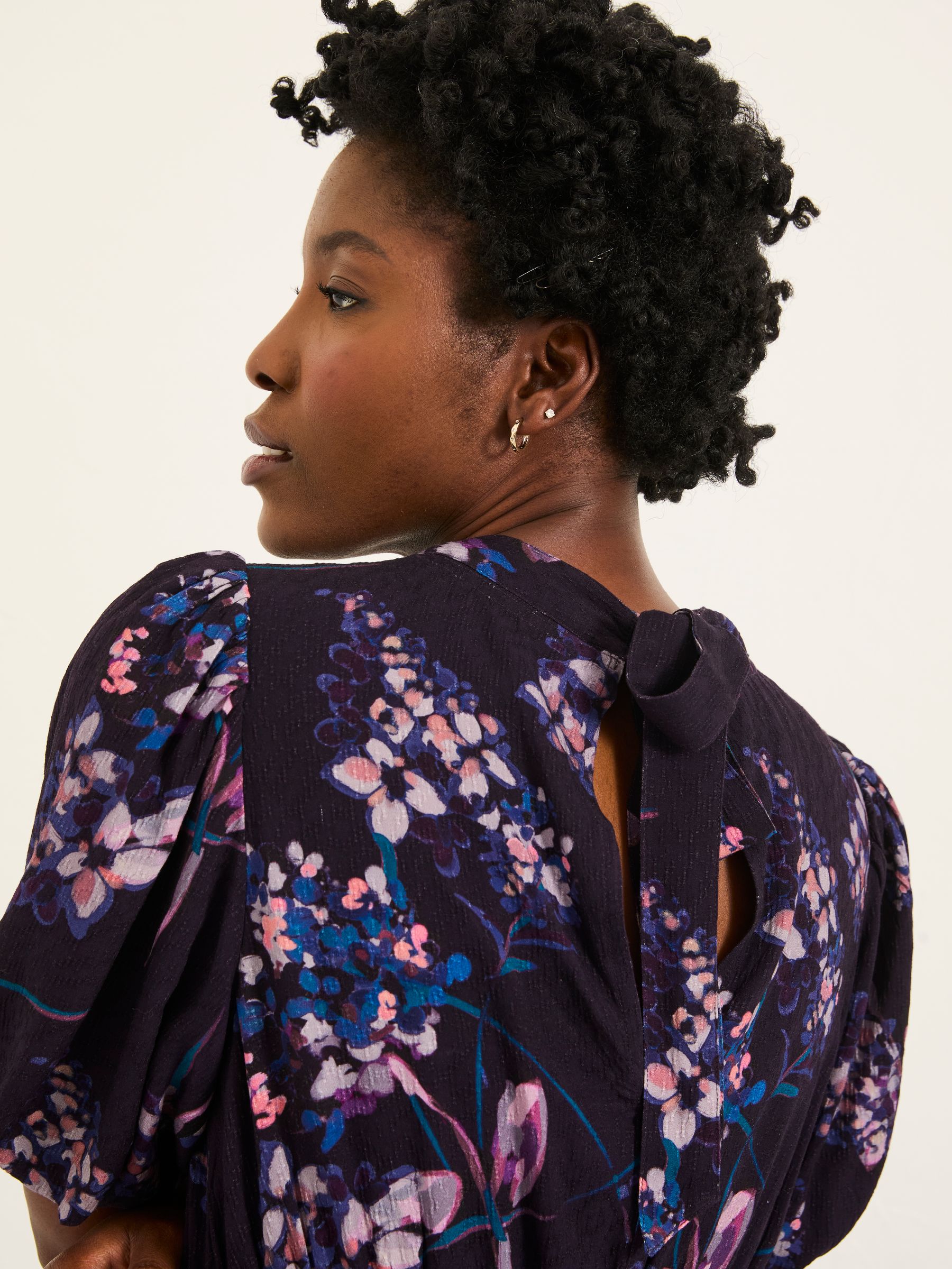 Buy FatFace Mila Dark Purple Heritage Floral Petite Midi Dress