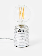 Oliver Bonas Silver Disco Vico Desk & Table Lamp Base - Image 1 of 6