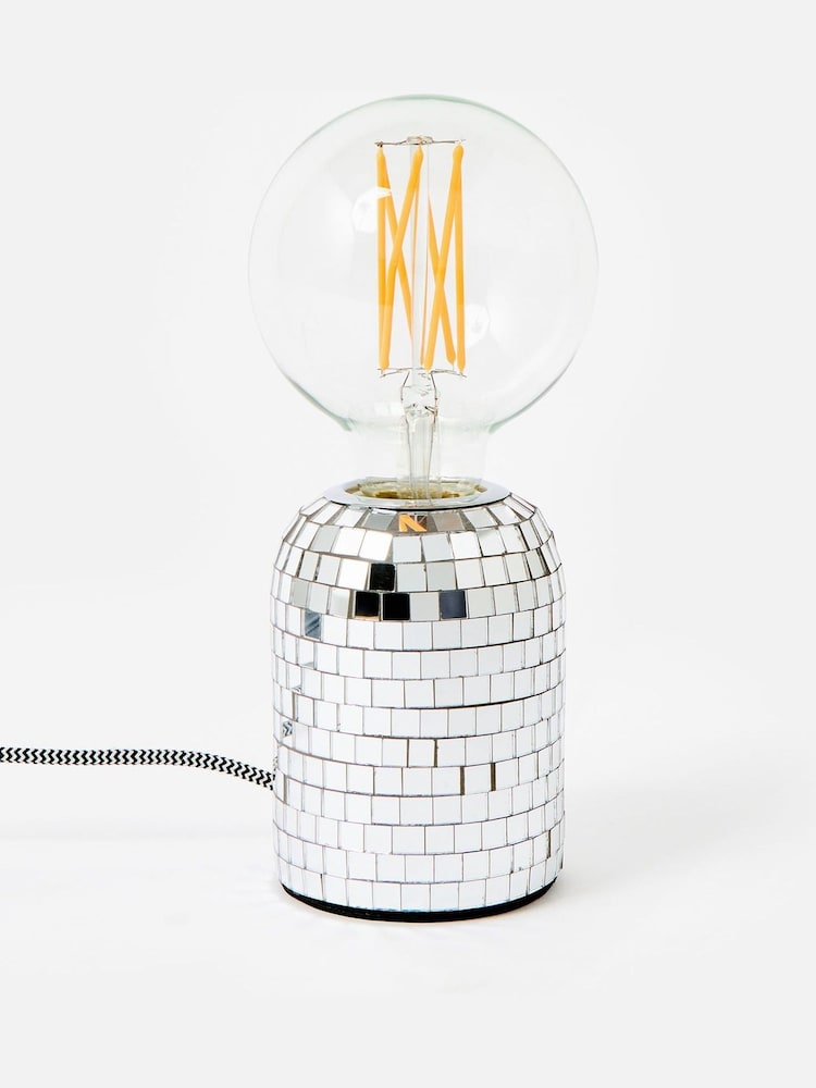 Oliver Bonas Silver Disco Vico Desk & Table Lamp Base - Image 1 of 6 Oliver Bonas Silver Disco Vico Desk & Table Lamp Base - Image 1 of 6