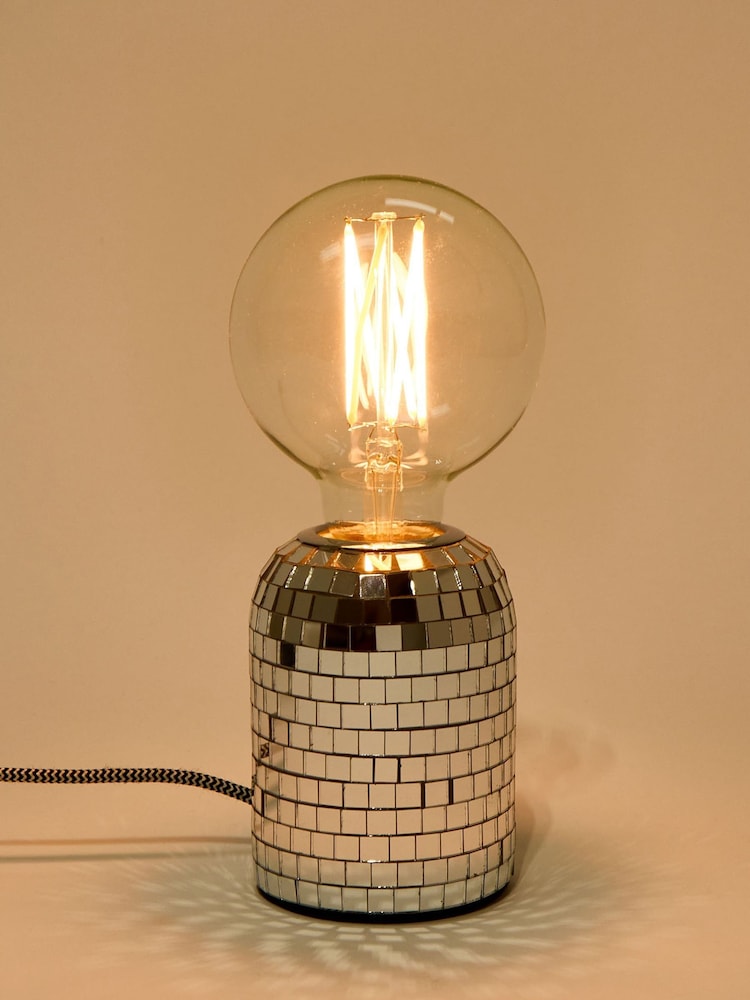 Oliver Bonas Silver Disco Vico Desk & Table Lamp Base - Image 2 of 6 Oliver Bonas Silver Disco Vico Desk & Table Lamp Base - Image 2 of 6