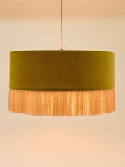 Oliver Bonas Green Ero Drum Pendant Lampshade - Image 2 of 6