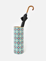 Oliver Bonas Blue Geometric Tile Umbrella Stand - Image 1 of 6