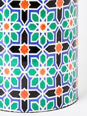 Oliver Bonas Blue Geometric Tile Umbrella Stand - Image 4 of 6